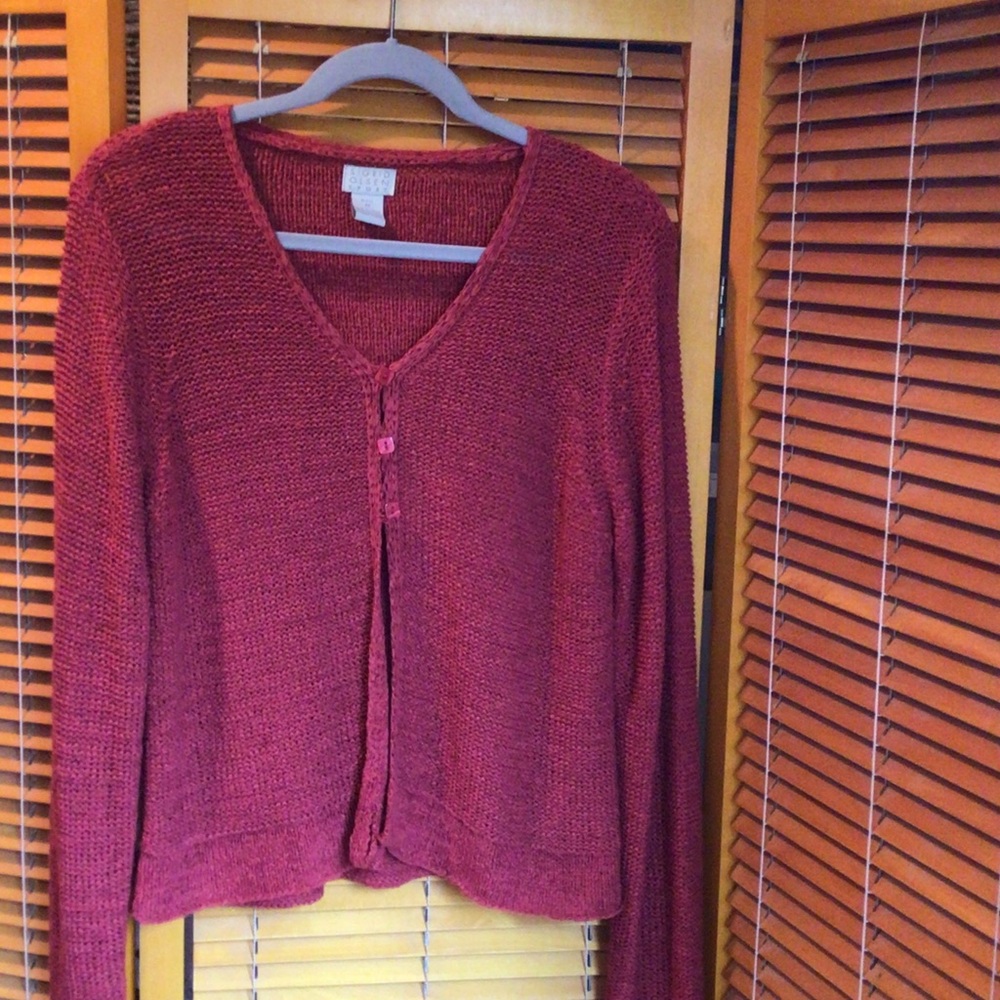 Sigrid Olsen rust v Neck Button-Front Cardigan